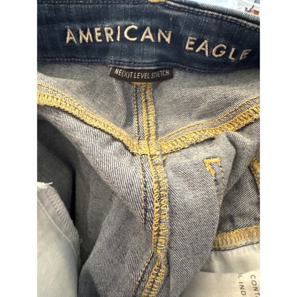 American Eagle Women's Curvy Super Hi-Rise Jegging Jeans 6 Distressed Ripped - Picture 8 of 11